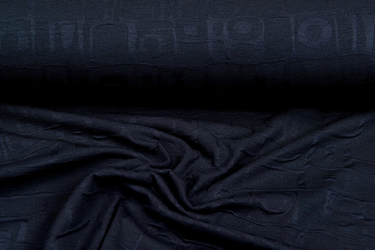 Gebreide stof retro stripes zwart