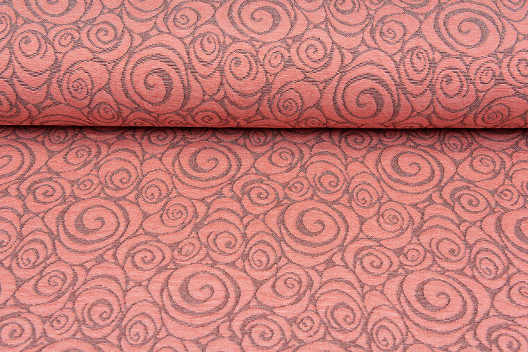 Gebreide stof retro twill zalmroze