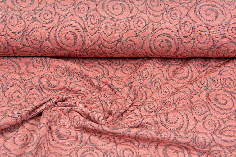 Gebreide stof retro twill zalmroze