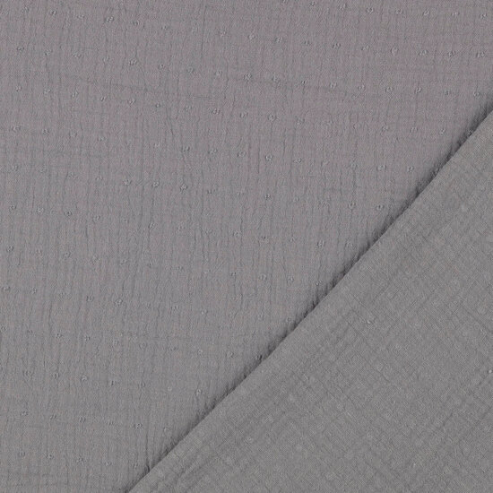 Baumwoll Musselin bedruckt dobby grau