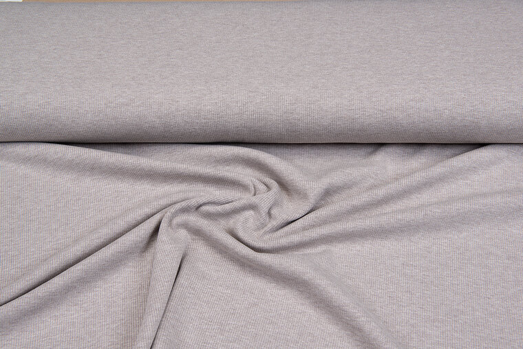 Rib jersey zand-taupe