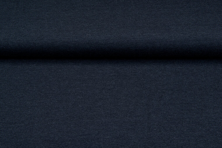 Katoenen Tricot Melange donkerblauw