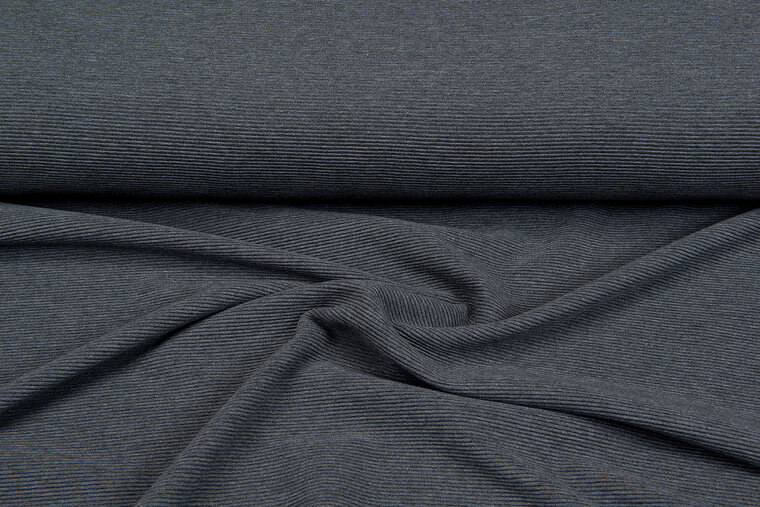 Ottoman Rib jersey donkergrijs