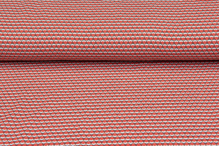 Katoenen Tricot strik retro rood-oranje