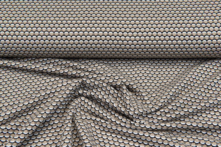 Katoenen Tricot strik retro donkerzand-zwart