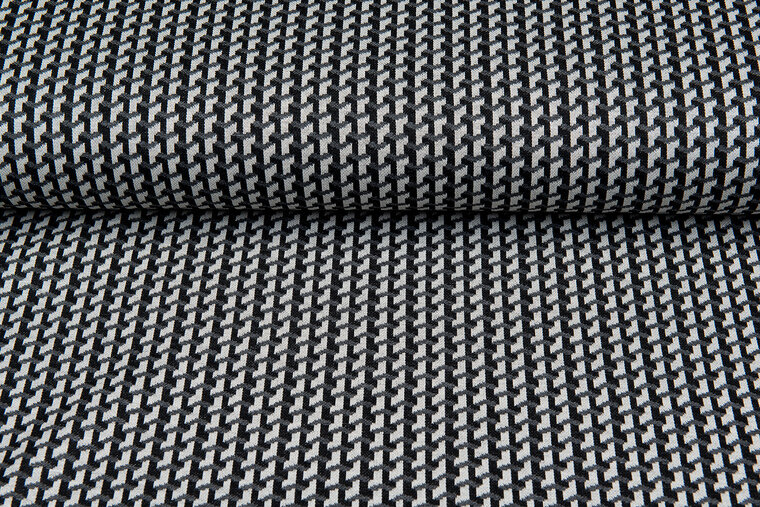 Gebreide Jacquard stof zwart-grijs