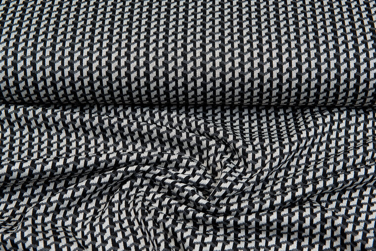 Gebreide Jacquard stof zwart-grijs
