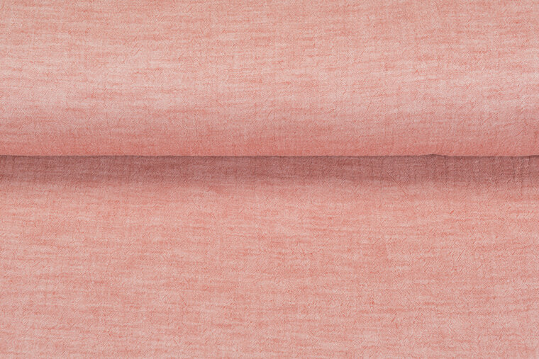 Katoenen Mousseline melange roestrood