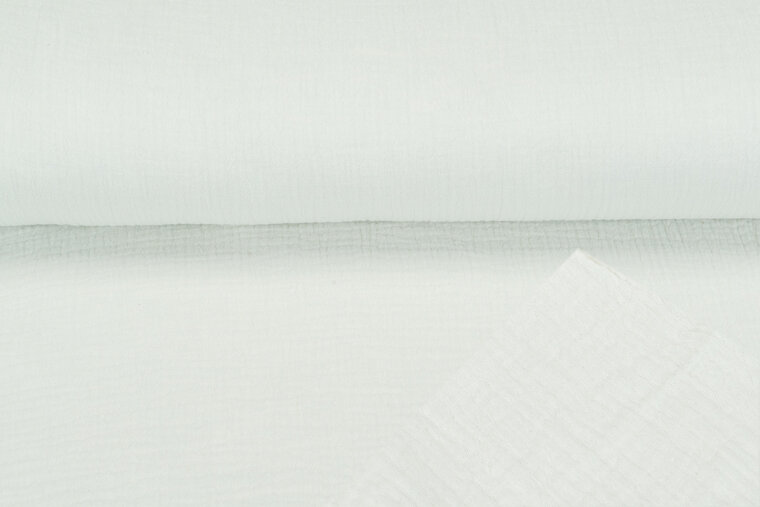 Katoenen Mousseline melange licht limegroen