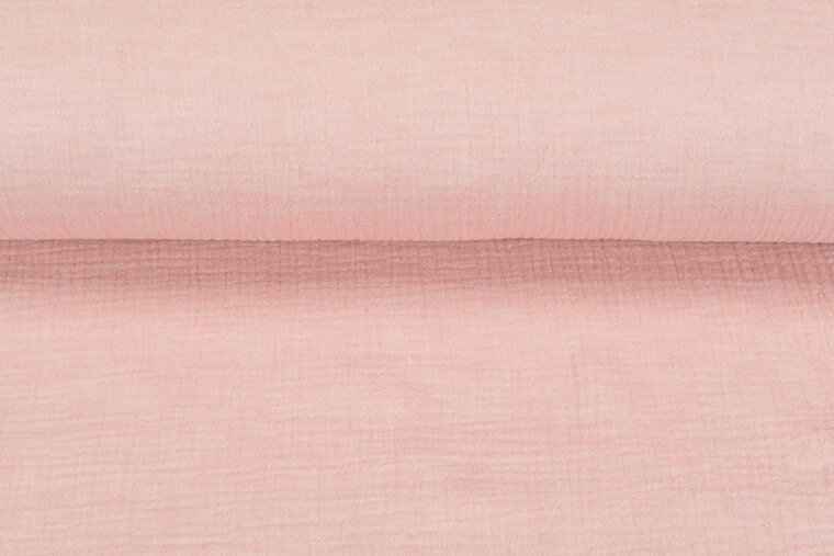 Katoenen Mousseline melange roze