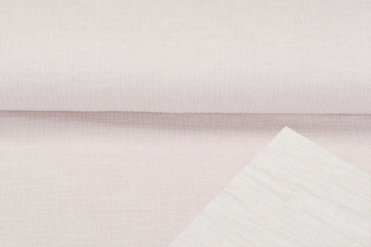 Katoenen Mousseline melange baby roze