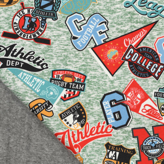 Alpenfleece bedrukt football athletics groen