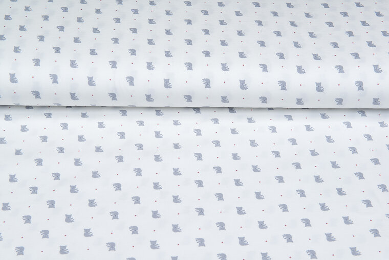 Katoenen Tricot bedrukt mini koala ecru - oudroze