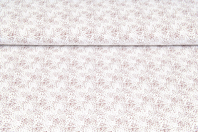 Katoenen Tricot bedrukt little dots roestrood