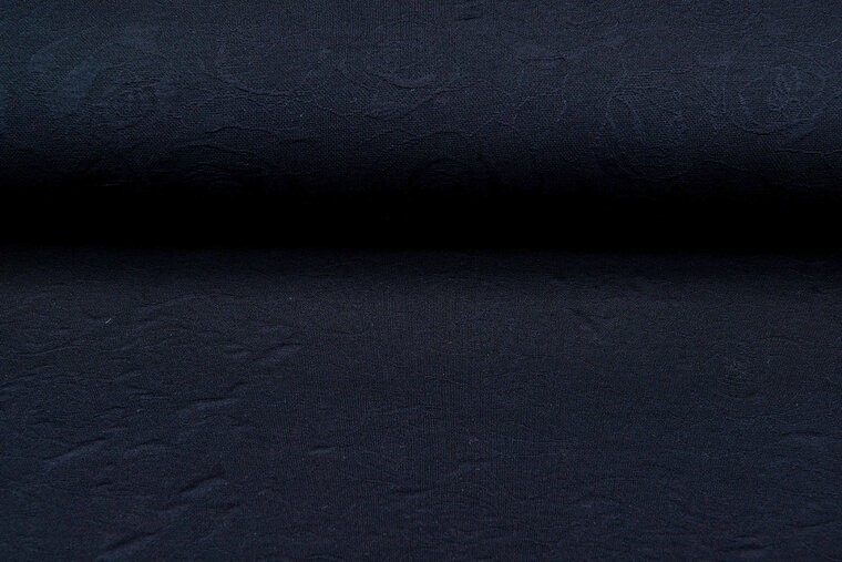 Gebreide Jacquard stof roses zwart