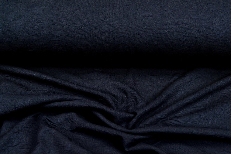 Gebreide Jacquard stof roses zwart
