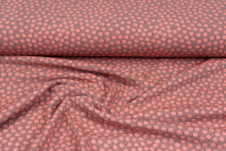 Gebreide Jacquard stof dots zalmroze
