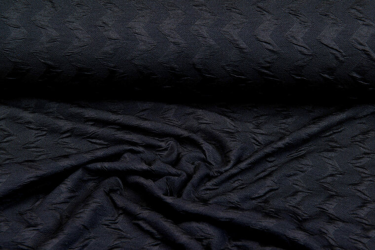 Gebreide Jacquard stof zigzag zwart