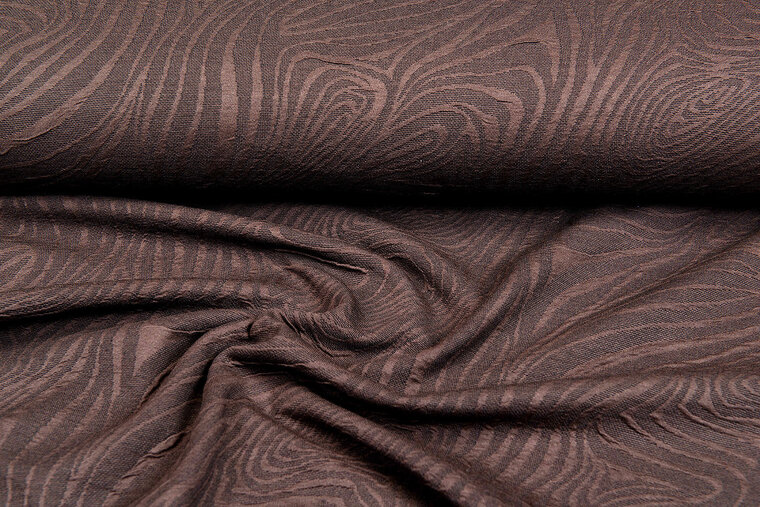 Gebreide Jacquard stof retro stripes bruin