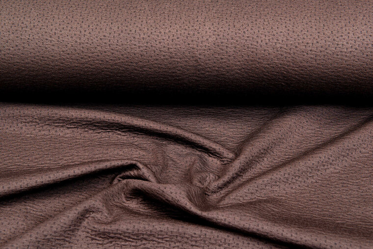 Gebreide Jacquard stof little dots bruin