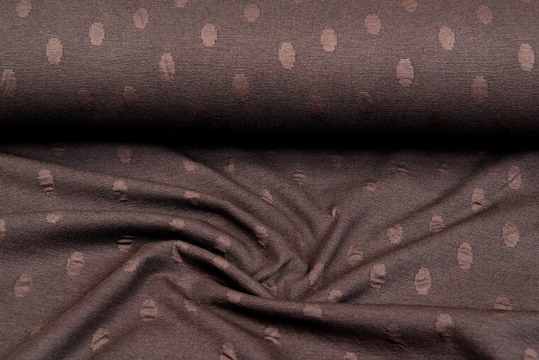 Gebreide Jacquard stof dots bruin