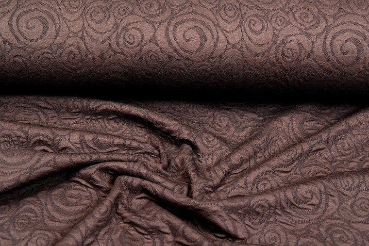 Gebreide Jacquard stof retro twill bruin