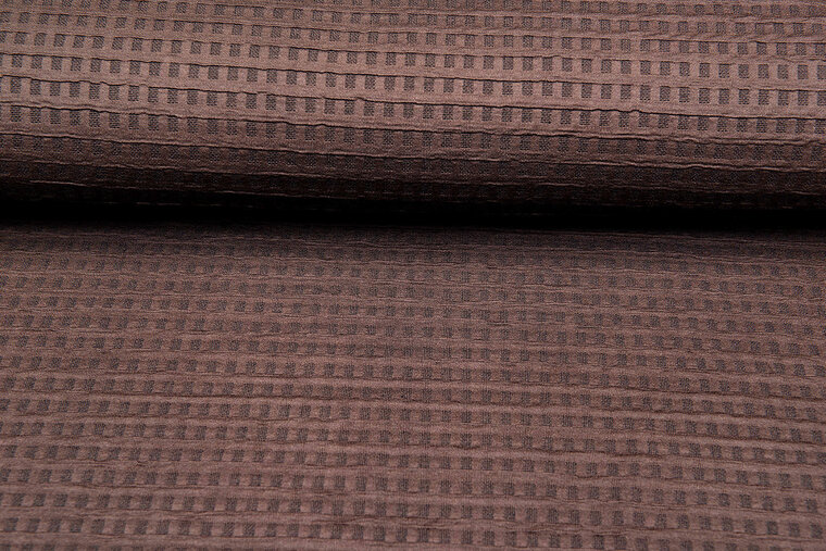 Gebreide Jacquard stof wafel bruin