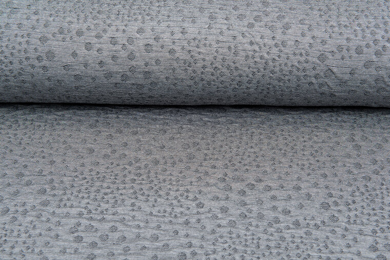 Gebreide Jacquard stof little dropps grijs