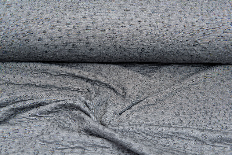 Gebreide Jacquard stof little dropps grijs