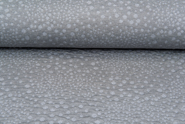Gebreide Jacquard stof little dropps grijs-lichtgrijs