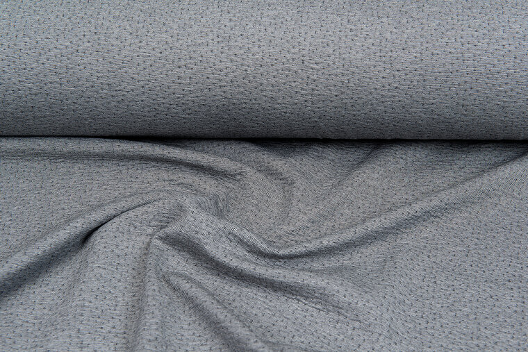 Gebreide Jacquard stof little dots grijs