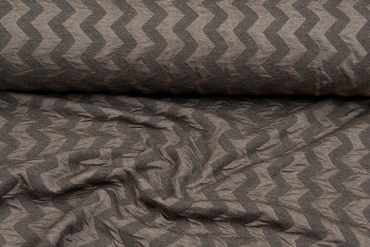 Gebreide Jacquard stof zigzag brons