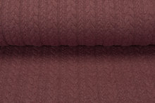 Gebreide kabel jacquard stof licht aubergine