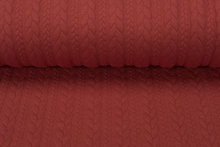 Gebreide kabel jacquard stof koraalrood