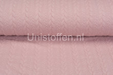 Gebreide kabel jacquard stof Donker zalm