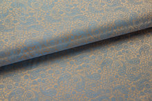 Voeringstof jacquard small Paisley VO88 goud-kobalt