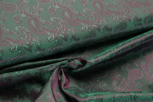 Voeringstof jacquard Paisley VO81 groen-paars