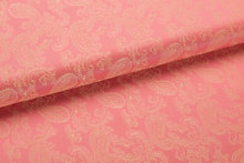 Voeringstof jacquard Paisley VO77 roze-geel