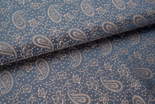 Voeringstof jacquard Paisley Flower VO42 paars-rosegoud