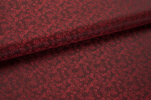 Voeringstof jacquard Little Flower VO32 bordeaux-rood