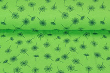 Katoenen Tricot bedrukt Neon Blowball groen