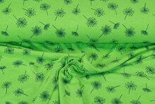 Katoenen Tricot bedrukt Neon Blowball groen