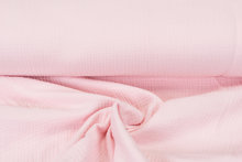 Katoenen Mousseline uni lichtroze