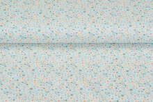 Katoen Poplin bedrukt summer flower blauw-groen
