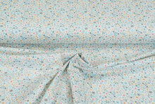 Katoen Poplin bedrukt summer flower blauw-groen