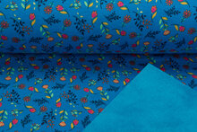 Alpenfleece bedrukt flower blauw