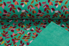 Alpenfleece bedrukt flower donkermint