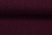 Gebreide kabel jacquard stof aubergine