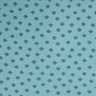 Katoenen Mousseline bedrukt puntjes turquoise