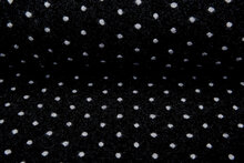 Boiled wool fluffy small dots zwart-grijs